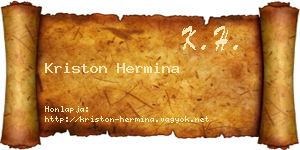 Kriston Hermina névjegykártya